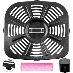 GWY Air Fryer Grill Pan for Nuwave Brio, Replacement 6 IN 1 8QT 7 IN 1 7.25 QT Air Fryer Grill Plate Crisper Plate Rack Accessories Tray with Rubber Bumper for Nuwave Brio Air Fryer Oven