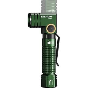 NICRON L74 Mini Rechargeable Flashlight, Small Flashlight Compatiable with AAA Battery Pocket Light for Night Working, Camping, Outdoor, Emergency（Green）