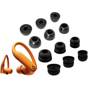 for Powerbeats Pro 2 Ear Tips Set [ Double Flange ] [ Memory Foam ] Replacement Soft Comfortable Eartips Earbuds Gel Cover Compatible with Powerbeats Pro 2nd Black 214523 L/M/S