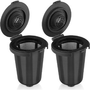 Reusable Filter Cup for Cuisinart, Compatible with Cuisinart #SS-RFC HomeBarista Reusable Filter Cup, Gray (2 Pack)