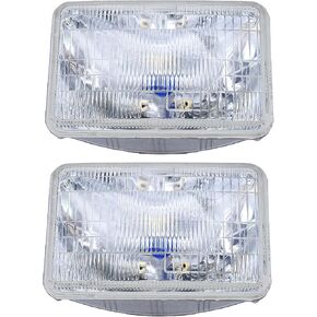 A Pair of H4656 Super Vision Crystal Headlight, Halogen Sealed Beam Headlight, (5“square,165mm) (90/100w), Replaces# H4656