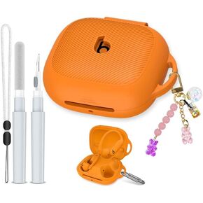 [5in1 Set] Case for Beats Powerbeats Pro 2 (2025), Silicone Shockproof Protective Cover Compatible with Beats Powerbeats Pro 2 Women Powerbeats Pro2 Case with Fashion Keychain/Cleaner Kit (Purple)
