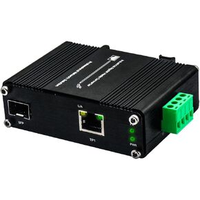MINI Industrial SFP Ethernet Media Converter ، 12 ~ 48VDC INPUT ، DIN-Reil & Wall Mount ، Full/Half-Duplex ،
