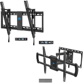 Mounting Dream MD2296 Full Motion TV Wall Mount 75 in TV with 100lbs for 16" Wood Studs, MD2165-LK Tilting TV Mount Bracket with 132lbs Loading for 24" Studs, Both Fit Max VESA 600x400mm