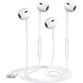2 Packs Wired Earbuds Headphones for iPhone with Built-in Mic & Volume Control Plug & Play HiFi Stereo Nosie Reduction Earphone Compatible with iPhone 14/13/12/11/XR/XS/X/8/7/SE Support All iOS System