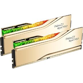 G.SKILL Trident Z5 Royal Neo Series (AMD Expo) DDR5 RAM 96GB (2X 48GB) 6000MT/s CL28-36-36-96 1.35V Desktop Computer Memory U-DIMM - Gold (F5-6000J2836F48GX2-TR5NG)
