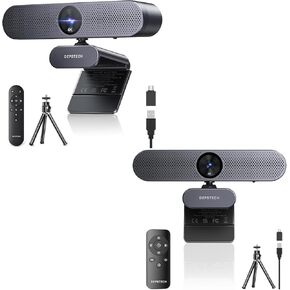 DEPSTECH 4K Webcam, DW50 Pro Ultra HD 1/2.55'' Sony Sensor, 3X Digital Zoom and DW50 4K Webcam with Remote Control