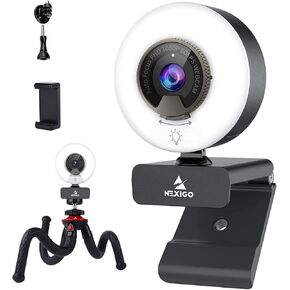 NexiGo 60FPS 1080P AutoFocus Webcam with Mini Tripod Kits, 2021 N960E USB FHD Web Computer Camera, Extendable Tripod Stand, for Zoom/Skype/Teams Online Teaching, Laptop MAC PC Desktop