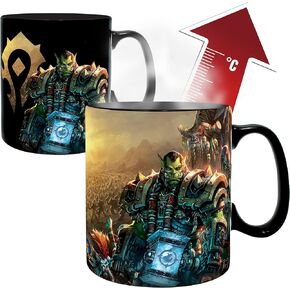 Abystyle World of Warcraft Azeroth Heat Change Change Coffee Coffee Mug يحمل 14 أوقية ألعاب الفيديو Action Home Ofice Merch Gift ...