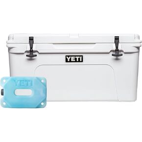 YETI Tundra 65 Hard Cooler with YETI ICE 4 lb, White