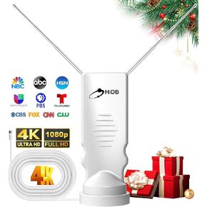 2025 Update Digital TV Antenna - Rabbit Ear TV Antenna, for Indoor Smart Rabbit Ear TV Antenna, Long Distance Reception Indoor TV Antenna, Support 4K 8K 1080p Smart TV Local Channels