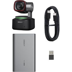 OBSBOT Tiny 2 4K Webcam & UVC to NDI Adapter Combo, PoE, Micro SD Card Supported, Video Converts Compatible Series and Other UVC Webcams for Streaming Accessories, Content Creator Kit