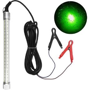 80W Underwater LED Fishing Light, 50000LM 12V Waterproof IP68 Submersible Bait Finder Light Deep Drop Light Ice Fishing Night Fishing Dock Boat Light for Crappie Shrimp Squid