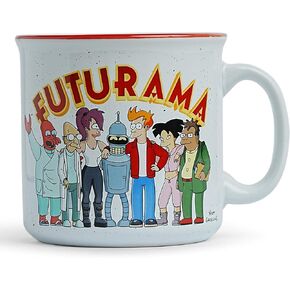 Silver Buffalo Futurama Planet Express Crew Ceramic Camper Mug | Large Coffee Cup For Tea, Cocoa, Beverages | Holds 20 Ounces