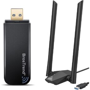 BrosTrend AX1800 USB WiFi 6 Adapter for Long Range and AC1200 Wireless USB WiFi Network Adapter for Laptop, Desktop PC