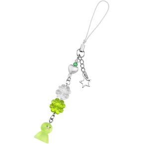 Phone Charms Strap with Pearl、Four Leaf Clover、Sunny Doll、Good Luck Charms Gifts for Women Teen Girls Cute Y2K Accessories for Camera Wrist Strap,Phone Chain,Bag Charm,Purse Charm