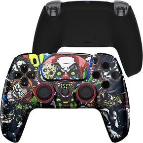 eXtremeRate Luna Redesigned Origin of Chaos Front Shell Touchpad Compatible with ps5 Controller BDM-010 020 030 040 050, Rubberized Black Replacement Bottom Shell Cover Compatible with ps5 Controller