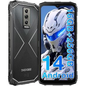 DOOGEE Blade 10 Pro (2025) Rugged Phone,10.7mm Ultra-Thin,16GB+256GB Rugged Smartphone,Android 14 Octa Core,6.56" HD+90Hz,50MP+8MP,IP68/IP69K Waterproof Phone,Widevine L1,NFC/Face Unlock