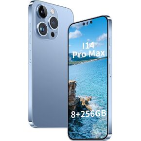 Unlocked Phone A14 PROMAX Smartphone 8GB+256GB Cell Phone 24MP+50MP Camera Pixels 6800mAh Battery for Extended Standby 6.7 inch HD Screen Mobile Phone 5G Dual SIM (Black)