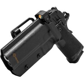 GRITR OWB Kydex Pistol Holster for Springfield Armory Prodigy | Gun Accessory w/Optic Cut, Adjustable Retention & Cant, Compatible with Safariland QLS/G-Code RTI Attachments - Right/Left Hand Options