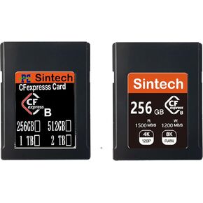 Sintech CFexpress Type B Adapter Card with Case and CFexpress Card 256GB,Compatible with Nikon Z6 Z7 Z9 D6 D850,Canon R3 R5C