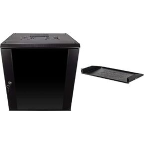 12U Wall Mount Cabinet + 1U Cantilever Shelf