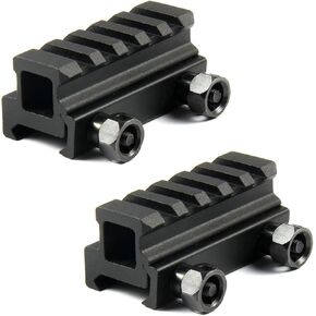 TACFUN 2PCS Picatinny See Through 5 Slots Riser Mount, 0.82 inch Riser for Red Dot Sight & Scope & Optics