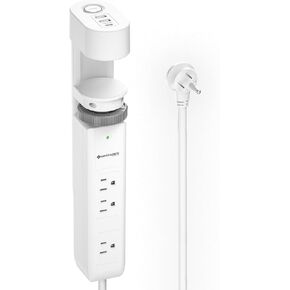 Desk Clamp Power Strip with USB-C, 1020J Surge Protector, 20W PD Fast Charging, Under Desk Mount Power Strip with Wide-Spaced Outlets, Flat Plug, 6FT Cord, Fits Up to 2" Tables,ETL Listed (15A/1875W)