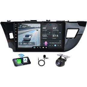 Car Radio Stereo for Toyota Corolla 2014-2016: Wireless Carplay Android Auto 10.1 Inch Touchscreen 2G+64G with WiFi GPS Navigation Bluetooth Backup Camera