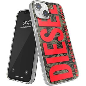 Case Compatible with iPhone 14 / iPhone 13, Clear Protective Case, Shockproof Drop Protection, Wireless Charging Compatible, Clear Camo Biscotto Logo