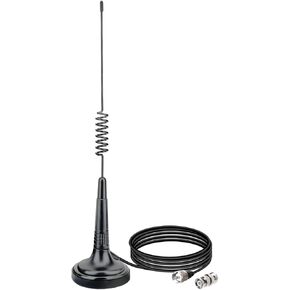 Abbree CB Radio Attenna Base Magnetic Base Handheld 27MHz CB Attenna Kit مع PL259+BNC Male Adapter متوافق مع Midland Cobra Uniden Maxon Presid
