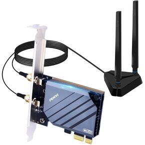بطاقة شبكة Fenvi PCIe Wifi 7 ، (QCNCM865 Chip) Tri-Band 5800Mbps ، Bluetooth 5.3 ، محول WiFi لاسلكي لسطح المكتب مع هوائيات عالية المكاسب ، ودعم الألواح الأم AMD ، Windows 11 فقط