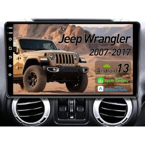 64G Car Radio Stereo for Jeep Wrangler JK 2007-2017 with Wireless Carplay Android Auto: Android 12 10'' 1280 * 800 HD Touchscreen for Wrangler Radio Upgrade with Bluetooth GPS 5G WiFi FM/RDS SWC