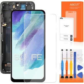 TFT for Samsung Galaxy S21 FE 5G Screen Replacement for Samsung S21 FE 5G LCD Display SM-G990U SM-G990W LCD Digitizer Touch Assembly with Frame(No Fingerprint Function)