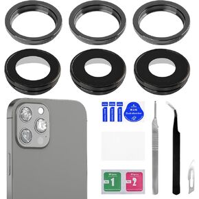 لـ iPhone 12 Pro Max Camera Lens Glass مع استبدال الكاميرا الخلفية البديلة العدسة الكاميرا العدسة غطاء المعادن استبدال طراز أدوات الإصلاح الكامل: A2411 A2342 A2410 A2412