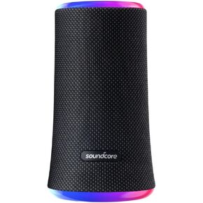 Soundcore Flare 2 (20W, 12-Hour Playtime) Wireless Portable IPX7 Waterproof Bluetooth Speaker, 360° Immersive Sound, Music Driven Lightshow, PartyCast (Connect up to 100 Speakers) Black (A3165)