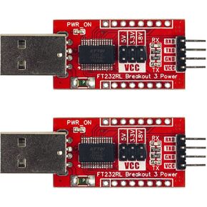 Whiteeeen 2PCS FT232RL USB النوع A Male 5V 3.3V 1.8V Breakout Board USB إلى وحدة TTL