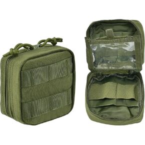 EDC Small Tactical Molle Pouch, Micro Utility Pouch,Removable Clear ID Pocket Mini Knife Compass Flashlight Card Storage Bag Belt Outdoor Hiking Camping Hunting