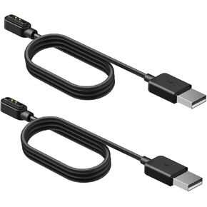 Compatible with Mingwear Military Smart Watch Charger, Magnetic Replacement Charger Compatible for Mingwear K68, M4 Smart Watch (2 Pack-Black+Black, for K68, M4 Watch)