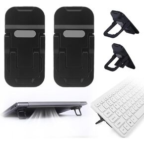 Black Computer Keyboard Stand, Laptop Feet Keyboard Riser for Desk, Computer Keyboards Lift Foldable Laptop Stand for Desk, Self Adhesive Portable Mini Laptops Riser Stand for Macbook Air Pro