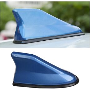 Car Shark Fin Antenna Cover, Roof Aerial Vehicle AM/FM Radio Signal Base with Adhesive Tape, Auto Exterior Antenna Replacement Accessories, Universal for SUV, Sedan, Truck (Blue)