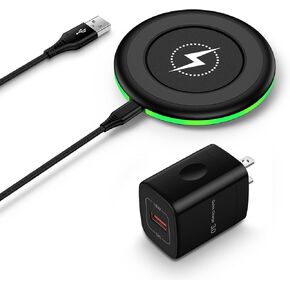 Wireless Charger Samsung Fast Charging Pad Wireless Phone Charger for Android Charging Station Mat Compatible Galaxy S25 Ultra S25 S25 Plus S24 S23 S22 S21,Google Pixel 9a 9 Pro XL 8a 7a with Adapter