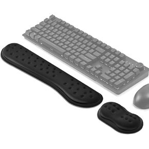 VANKEY Wrist Rest for Keyboard and Mouse, Ergonomic Memory Foam Wrist Support Pad for Computer, Laptop, Home & Office (Black