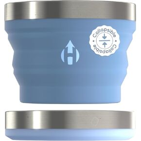 HYDAWAY Collapsible Cup - 12oz, Silicone I Reusable Travel Cup for Drinking & Snacks, Kids Days Out, Camping & Backpacking, Small, Foldable & Portable Dog Water Bowl, Steel Rim, Collapses to 1-inch
