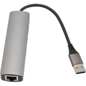 DAUZ USB to RJ45 Adapter, 3 USB 3.0 USB to RJ45 Hub 1Gbps for Office