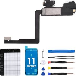 for iPhone 11 Pro Max Ear Speaker Replacement OEM Repair Kit New Front Earpiece Module with Proximity Sensor Connector Ambient Light Sensor Part Fix Tools Kit for 11ProMax A2161 A2220 A2218
