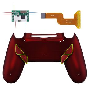 eXtremeRate Scarlet Red 4 Back Paddles & Dawn 1.0 Programable Remap Kit for PS4 Slim/Pro Controller JDM-040/050/055 - Controller NOT Included
