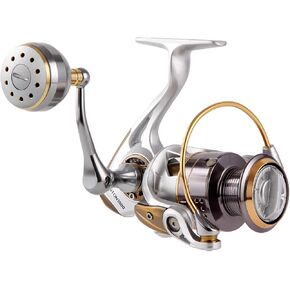 Long Shot Spinning Reel with Stainless Steel Gear, Heavy Tackle Saltwater Fishing Reel, 13+1BBS Smooth Surf Spinning Fishing Reel, 22KG/49Lbs Max Drag, Metal Trolling Reel Size 3000-6000