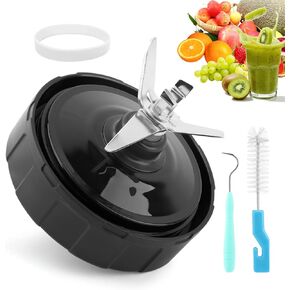 7-Fin Replacement Blade Assembly for Ninja Foodi Power Blender & Nutri Ninja Auto-iQ Series, with Gasket, Removal Hook and Cleaning Brush, Ultra-Sharp, Dishwasher Safe