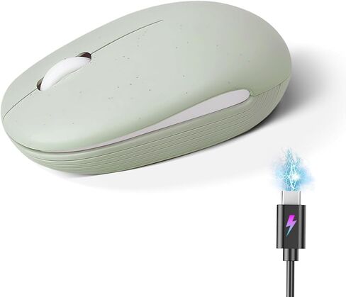 الماوس اللاسلكي (Bluetooth+2.4g) معاد شحنها الماوس الصامت الصامت هادئ مع 4000 نقطة في البوصة لجهاز الكمبيوتر المحمول/الكمبيوتر/ماك بوك/كرومر/السطح برو/ipad/tablet ambidextros (أخضر) in Kuwait